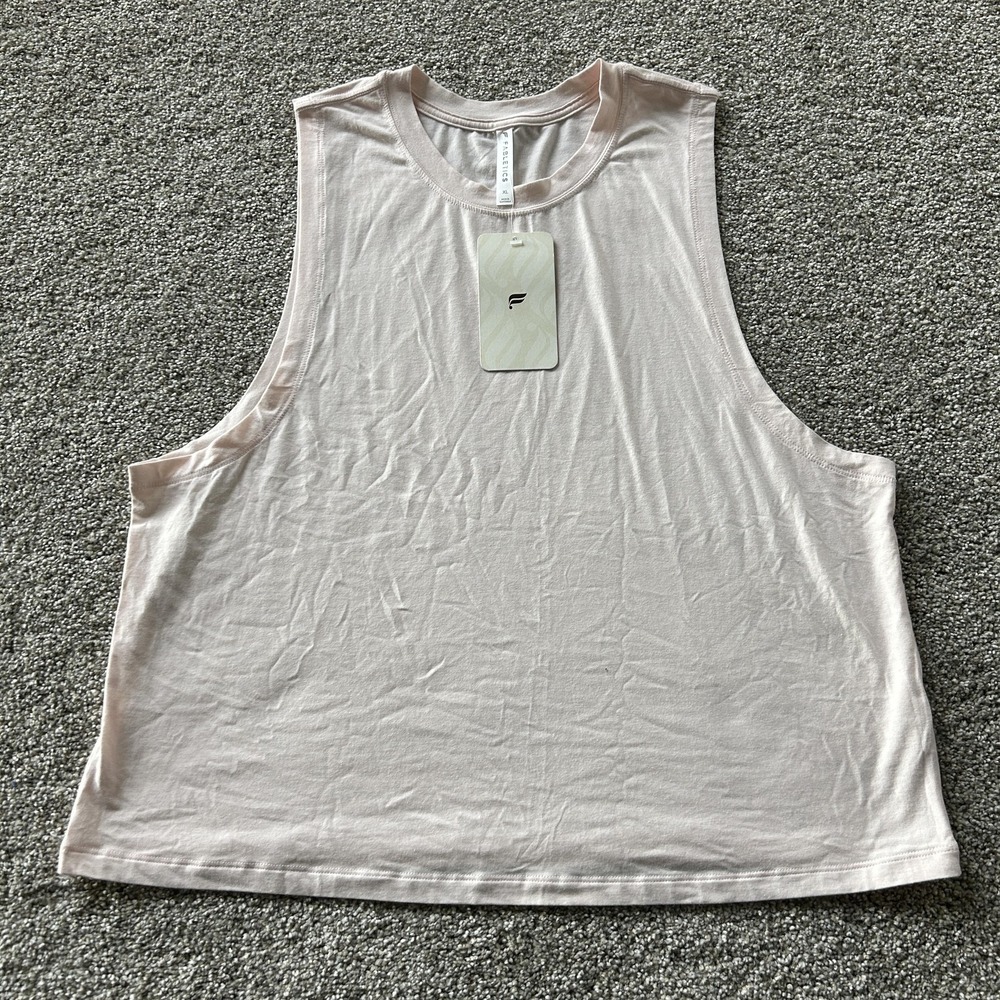 Fabletics Jade Muscle Tank Top Womens XL Pink Relaxed Fit Gym Workout Running